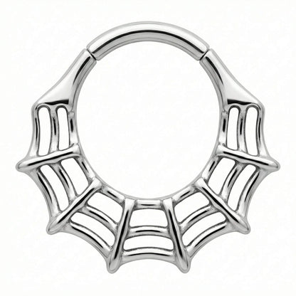 Titanium Ring Gothic Spider Web Clicker