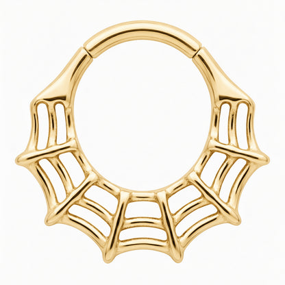 Titanium Ring Gothic Spider Web Clicker