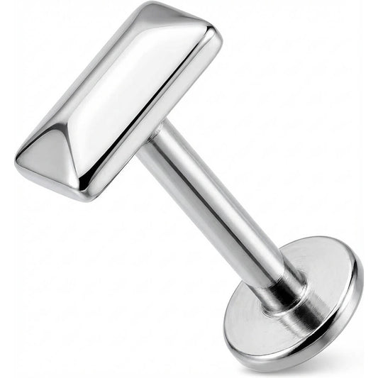 Titanium Labret Beveled Rectangular Bar Top Internally Threaded