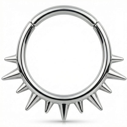 Titanium Ring Cone Spikes Crown Clicker