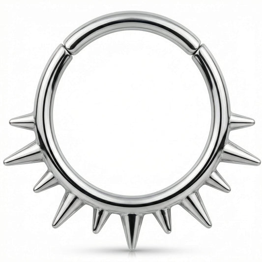 Titanium Ring Cone Spikes Crown Clicker
