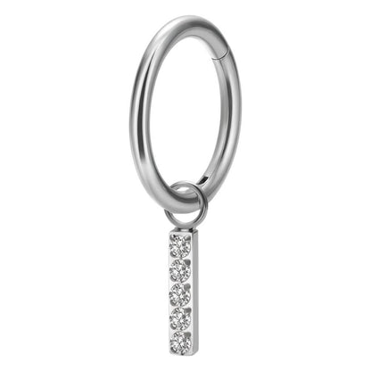 Titanium Ring Bar Dangle Zirconias Clicker