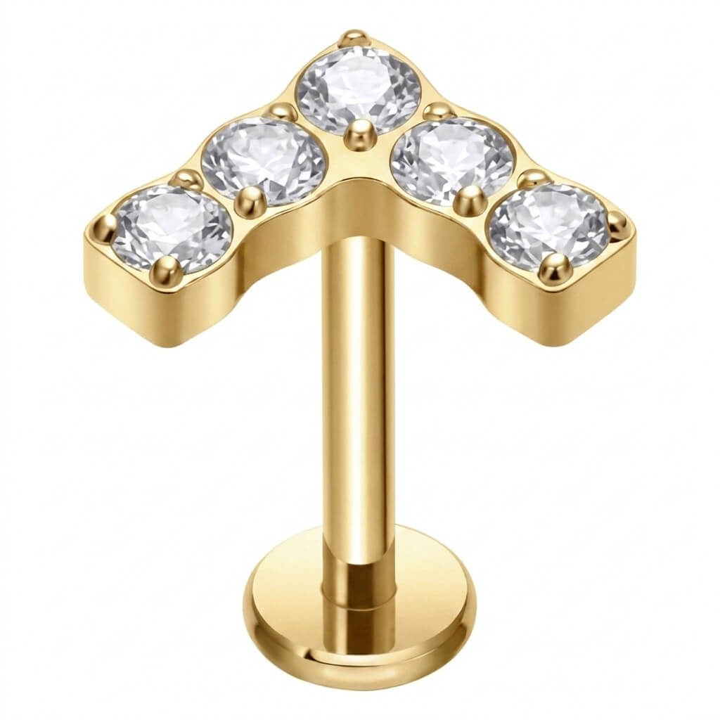 Titanium Labret Arrow Zirconia Push-In