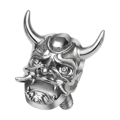 Titanium Top Horned Oni Demon Mask Internally Threaded