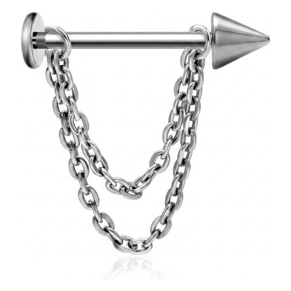 Titanium Labret Spike Double Chain