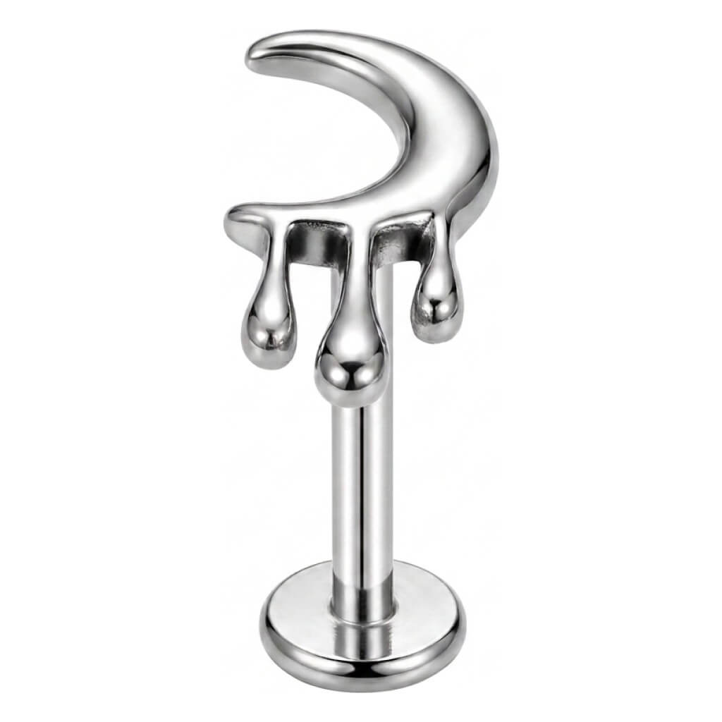 Titanium Labret Moon Tear Internally Threaded
