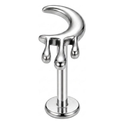 Titanium Labret Moon Tear Internally Threaded