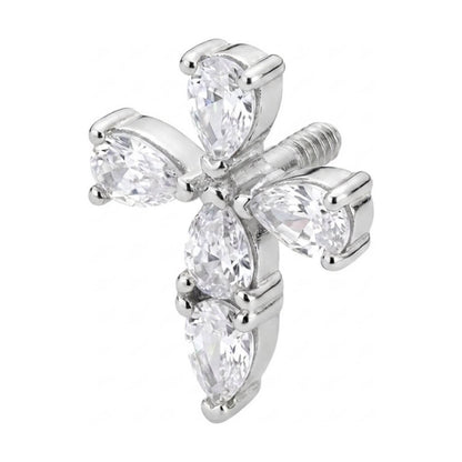 Titanium Top Pear Stone Cross Internally Threaded