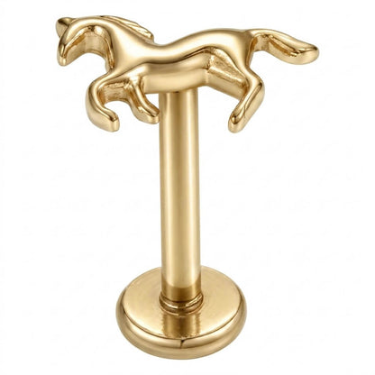 Titanium Labret Horse Internally Threaded