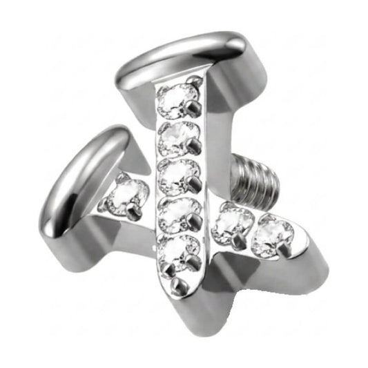 Titanium Top Nail Cross With Stones Internally Threaded